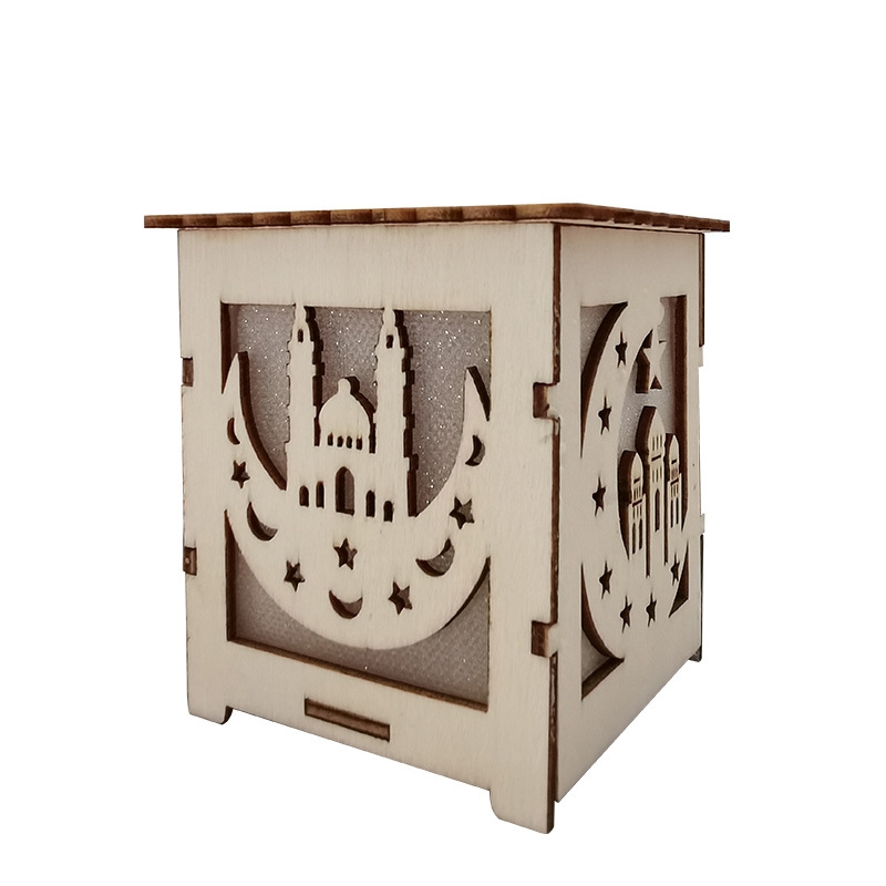 圣诞节创意发光小木屋带灯彩色木质小房子圣诞树装饰挂件礼品批发