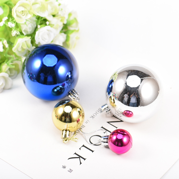 圣诞树装饰挂件 3～30cm亮光球 电镀光球 圣诞节装饰品 亮光彩球