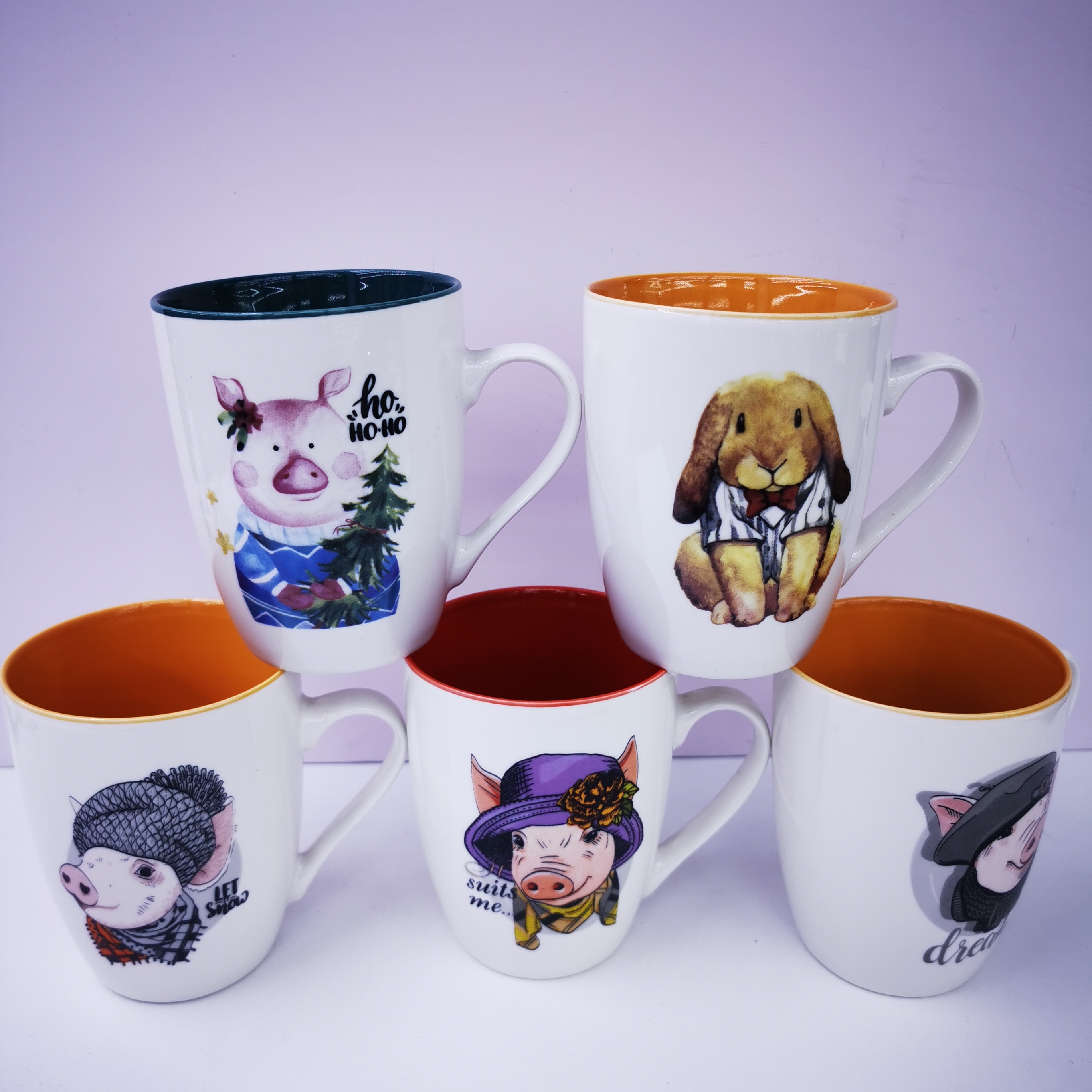 陶瓷杯 可爱动物图案 马克杯