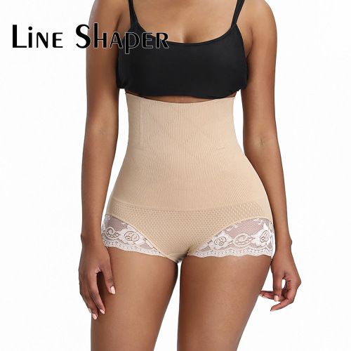 Hot-Selling New Arrival High Waist Postpartum Belly Contracting Slimming Pants Women Lace Edge Waist Shaping Hip Lift Hip Training Pants Boxer Underwear Women