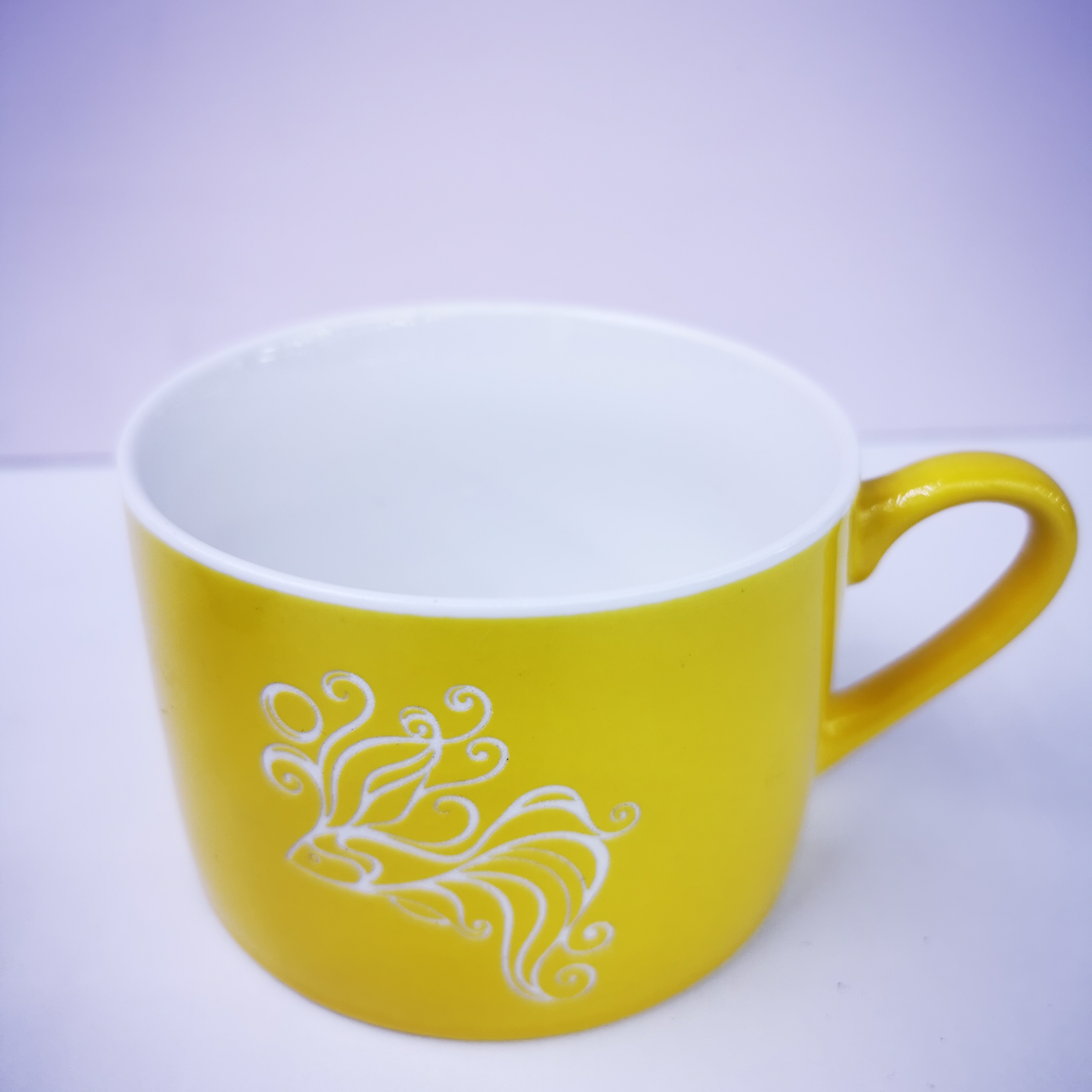 色秞小咖啡杯 纯手工雕刻图案 单面图案