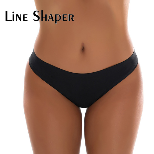 Comfortable Breathable Sexy Women‘s T-Back Seamless Solid Color High Elastic Thin Cotton Low Waist T Underwear