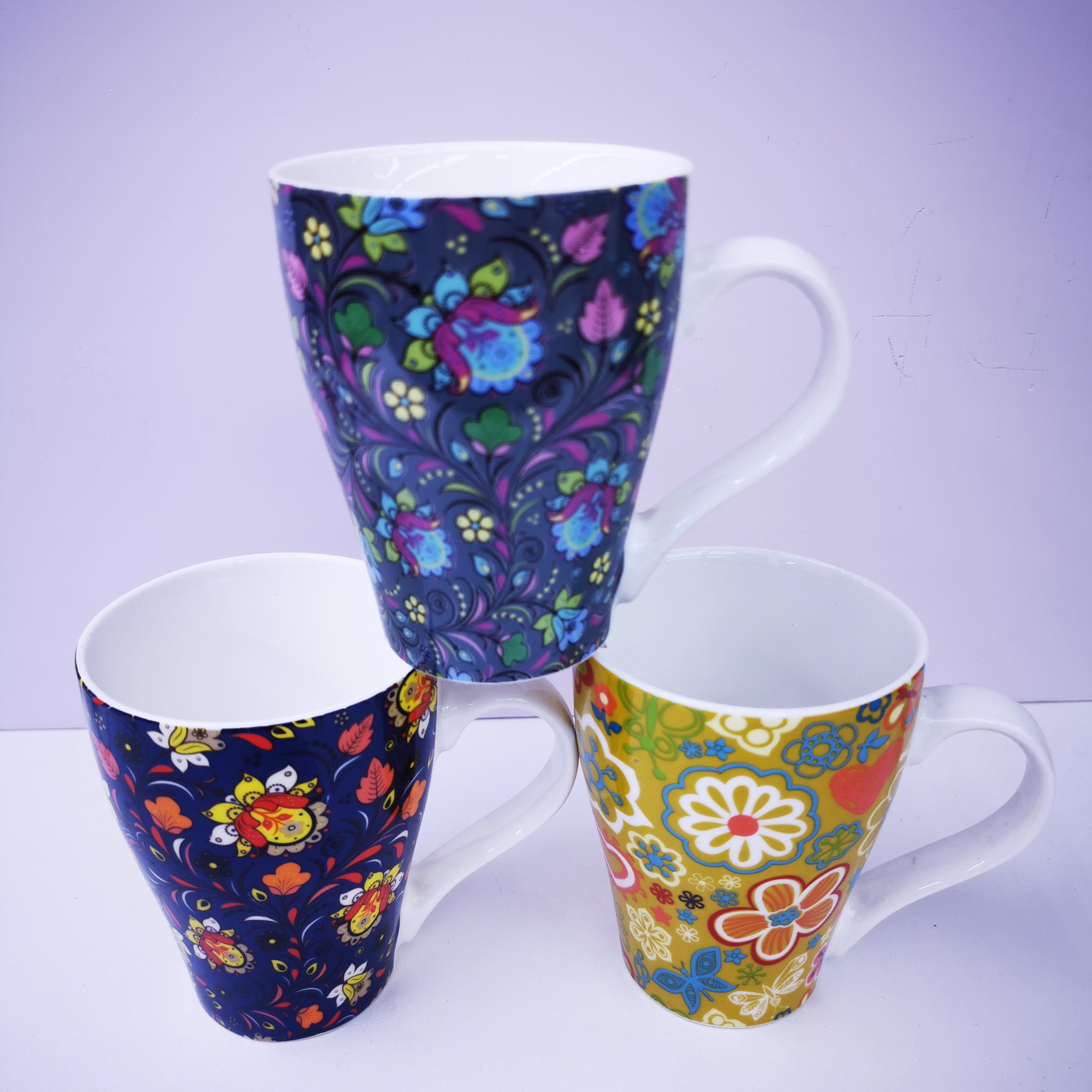 陶瓷杯 花纹烤花杯 马克杯