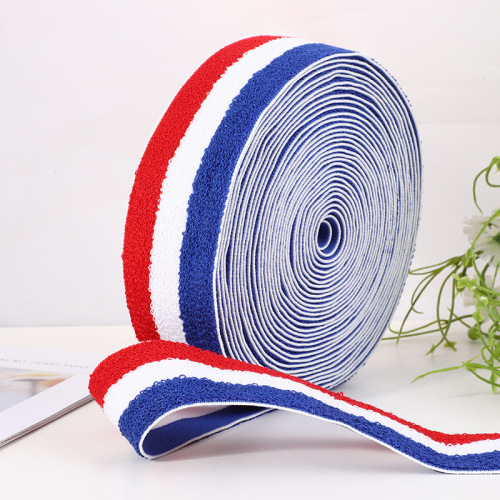 Clothing Bags Textile Accessories Ribbon Polyester Knitted Non-Elastic Ribbon Serging Elastic Three-Color Widened Ribbon