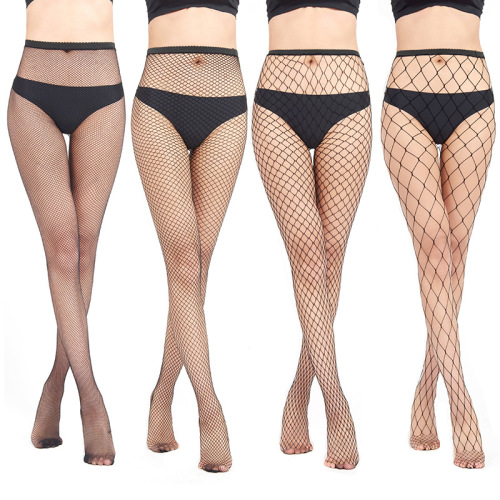 Popular European and American Women‘s Large Size Fishnet Socks Sexy Pantyhose Jeans Ripped Bottoming Mesh Fishnet Socks Foreign Trade