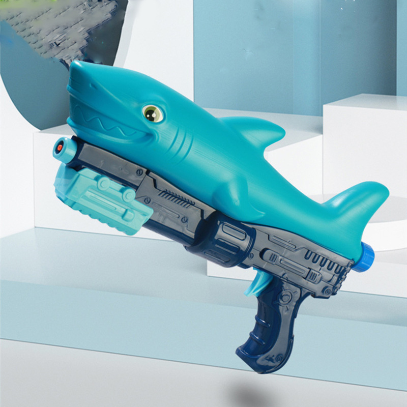 跨境外贸水枪儿童玩具男玩水夏天户外沙滩戏水抽拉式鳄鱼鲨鱼水枪
