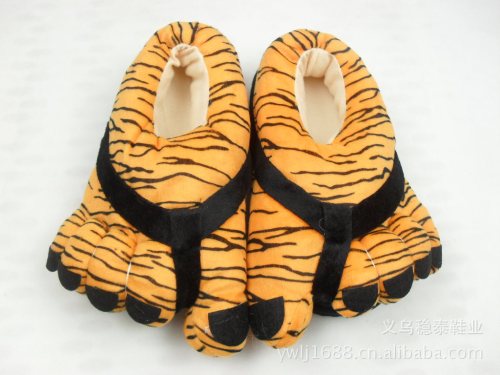 five-finger toe thumb leopard print cotton shoes tiger claw cotton shoes cartoon cotton slippers new toe wholesale