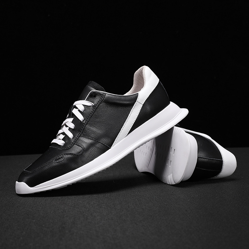 2021新款潮流透气小白鞋运动风百搭板鞋时尚真皮男鞋休闲广州男鞋