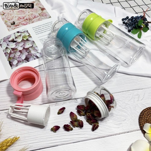 Creative Rock Cup Portable Plastic Cup Tea Water Separation Tea Cup Water Cup with Filter Screen Fruit Milk Shake Cup Wholesale