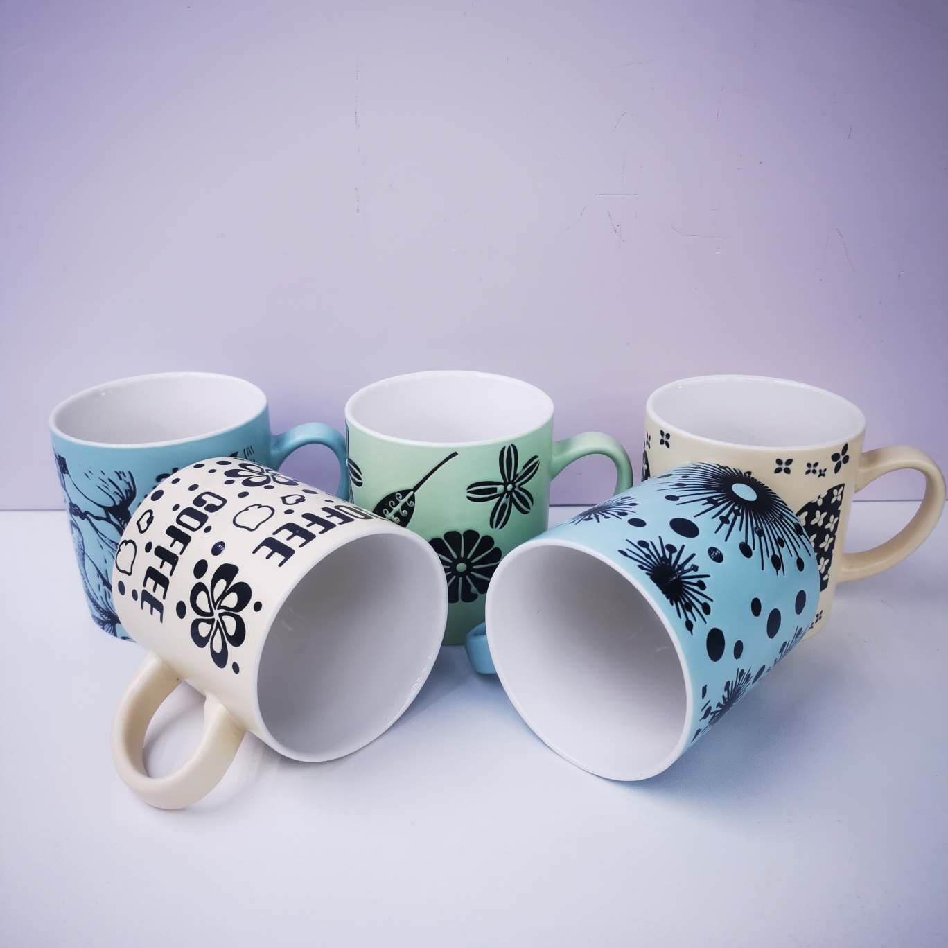 陶瓷杯，创意手绘花纹马克杯