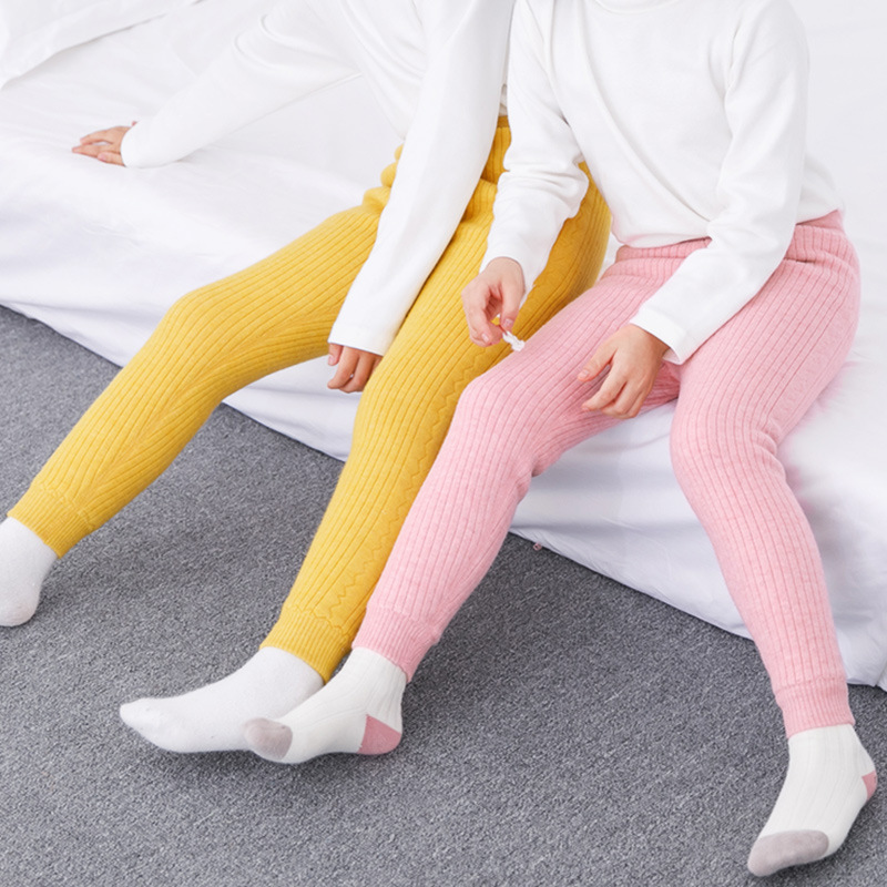 童装儿童秋冬季羊毛保暖裤男女童加厚打底裤加绒宝宝棉裤毛线裤子