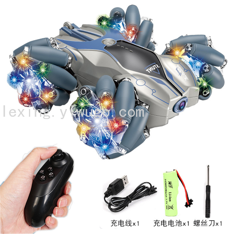 跨境电商新品摇杆遥控特技车灯光漂移遥控车翻滚旋转车儿童玩具车