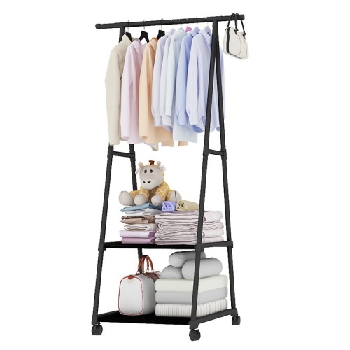 simple coat rack bedroom clothes rack floor clothes rack iron iron pipe with wheels clothes hanger