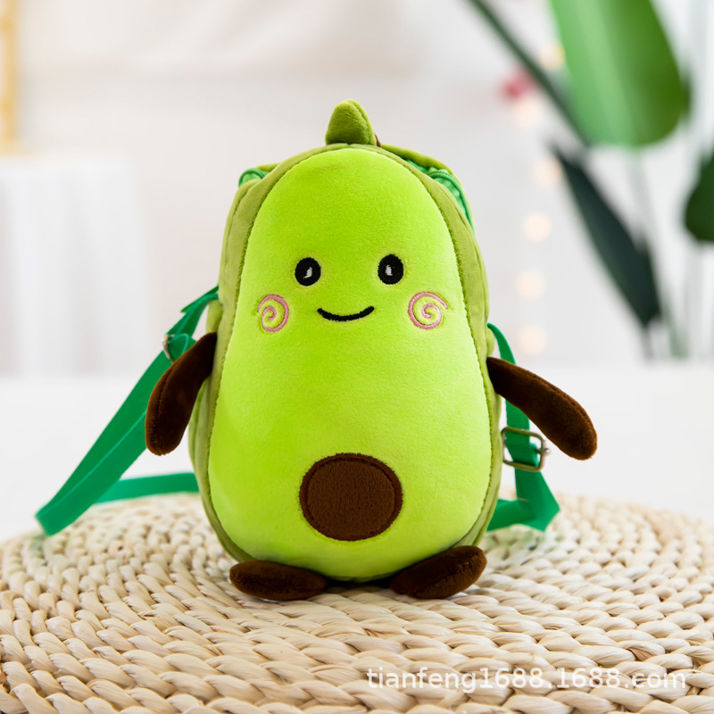 厂家直销芝芝麻街手机包牛油果卡通可爱型包包批发购毛绒玩具公仔