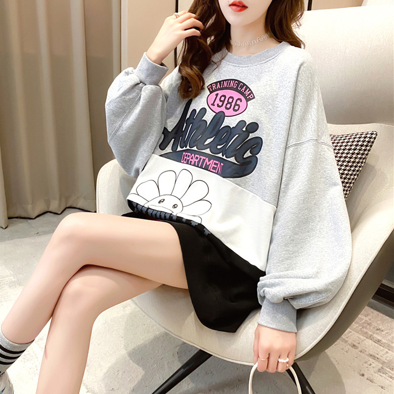 秋装2020年新款卫衣女潮ins宽松韩版春秋薄款拼接外套chic上衣服