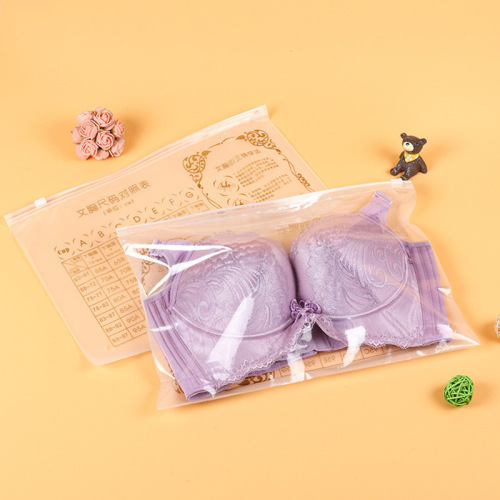 transparent pe clothing storage bag underwear bra clothing self-sealing zipper bag waterproof dustproof plastic packaging bag customization