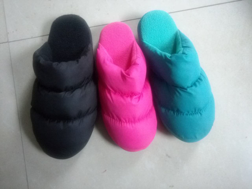 autumn and winter new personalized men‘s and women‘s fashion slippers indoor cotton shoes down rain down couple slippers