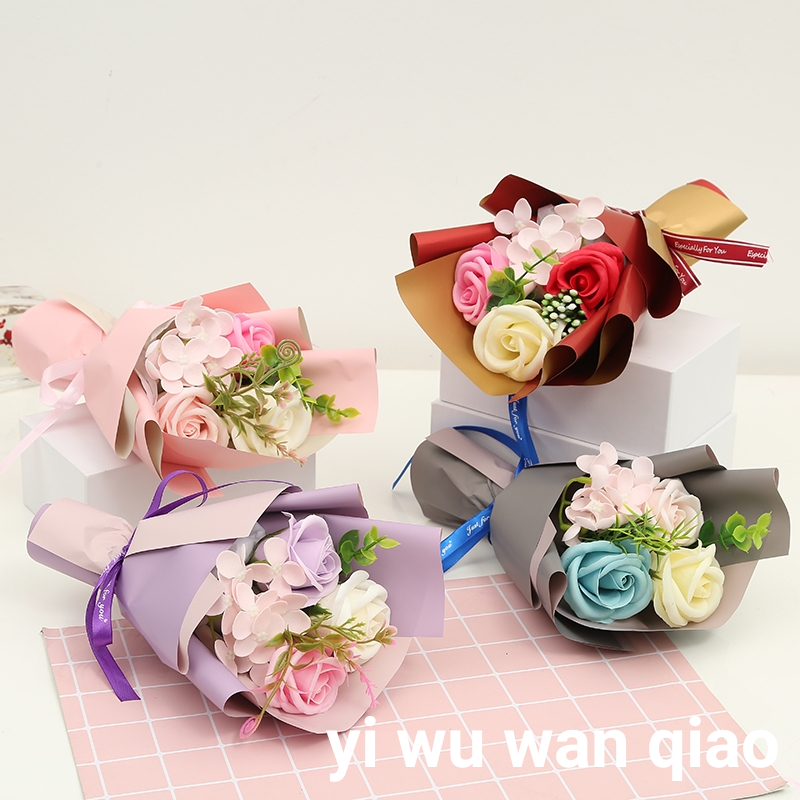 跨境电商母亲节七夕教师情人节仿真香皂玫瑰花结婚生日伴手礼礼物