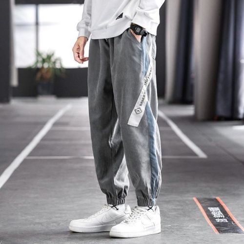 men‘s casual pants spring and autumn ankle-length pants korean style fashionable all-match loose harem pants ankle-length pants