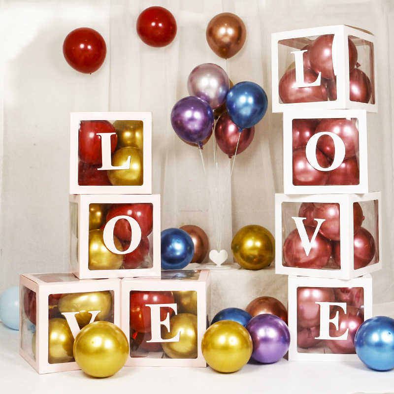 厂家批发网红气球盒子LOVE字母套装生日派对婚礼场景布置橱窗摆件