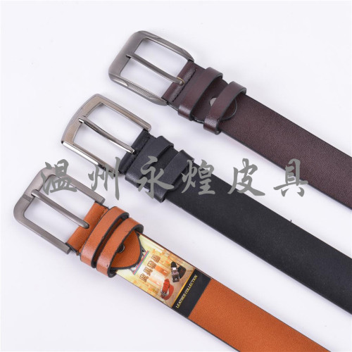 4.0 Men‘s Leather Belt Business Casual Belt Versatile Belt Pin Buckle Jeans Strap Microfiber