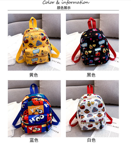 Sesame Street Schoolbag Korean Nylon Backpack Cartoon Children‘s Bags Cute Refreshing Backpack