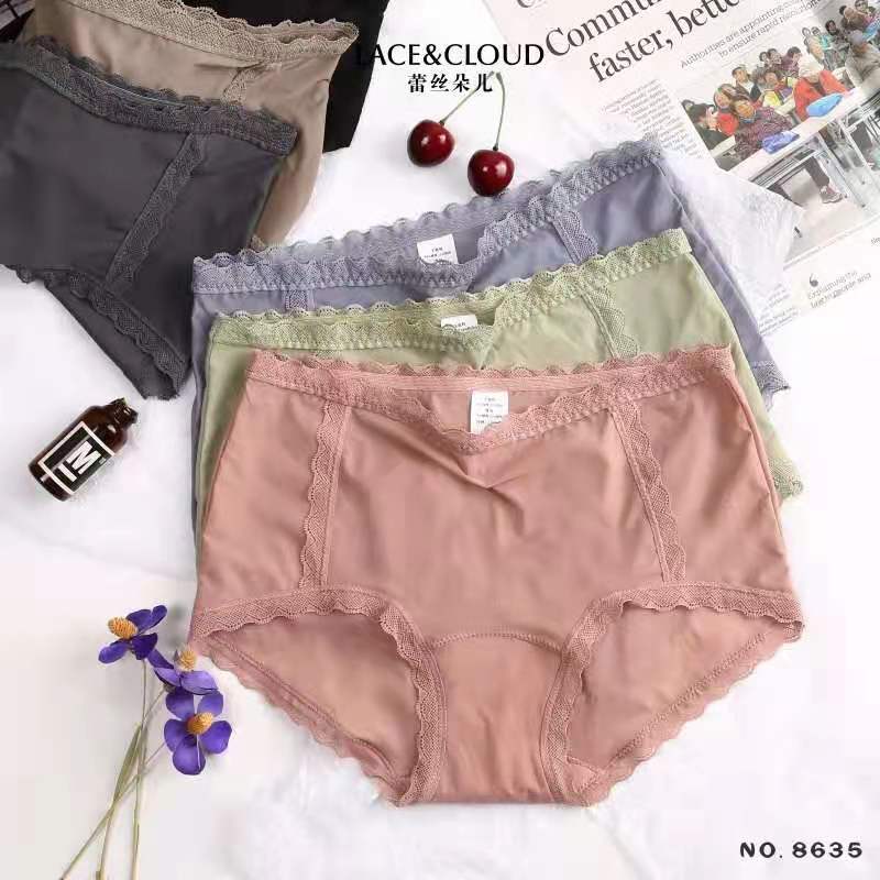 蕾丝朵儿8635 无痕冰丝 轻薄透气 女士蕾丝内裤