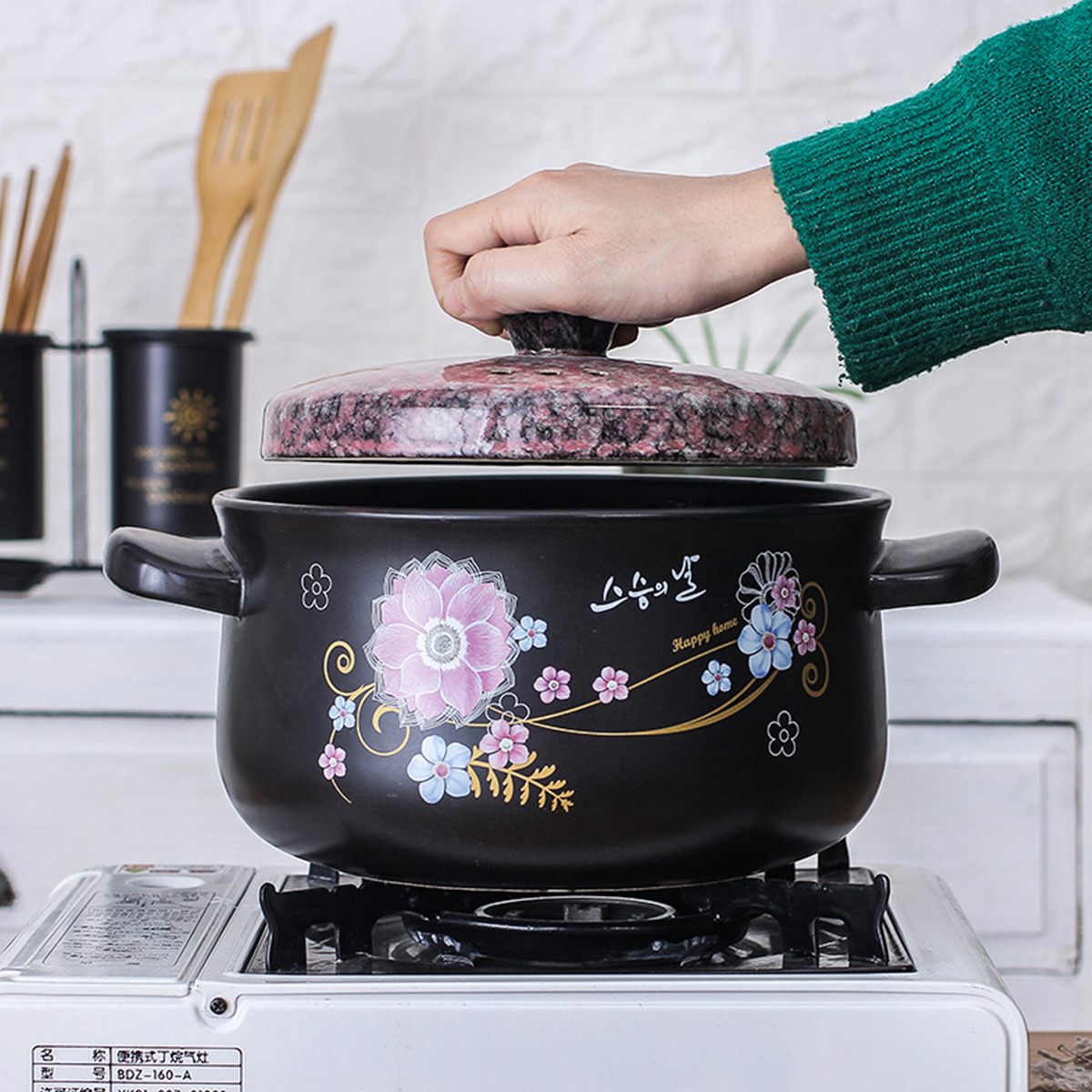 砂锅炖锅家用陶瓷耐高温明火煲汤燃气耐热沙锅汤煲煮粥大小养生煲