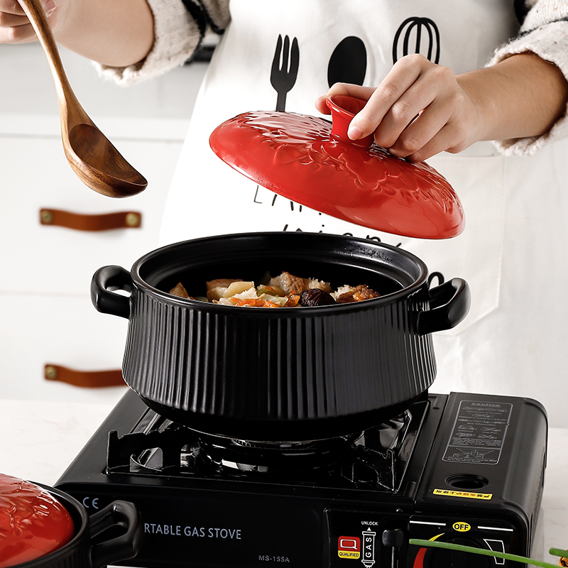 砂锅炖锅家用燃气煲汤锅石锅明火耐高温陶瓷大容量养生小沙锅锅具