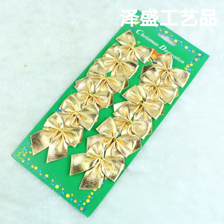 蝴蝶结红兰银 金色 厂家直销 圣诞树装饰品 套12蝴蝶结