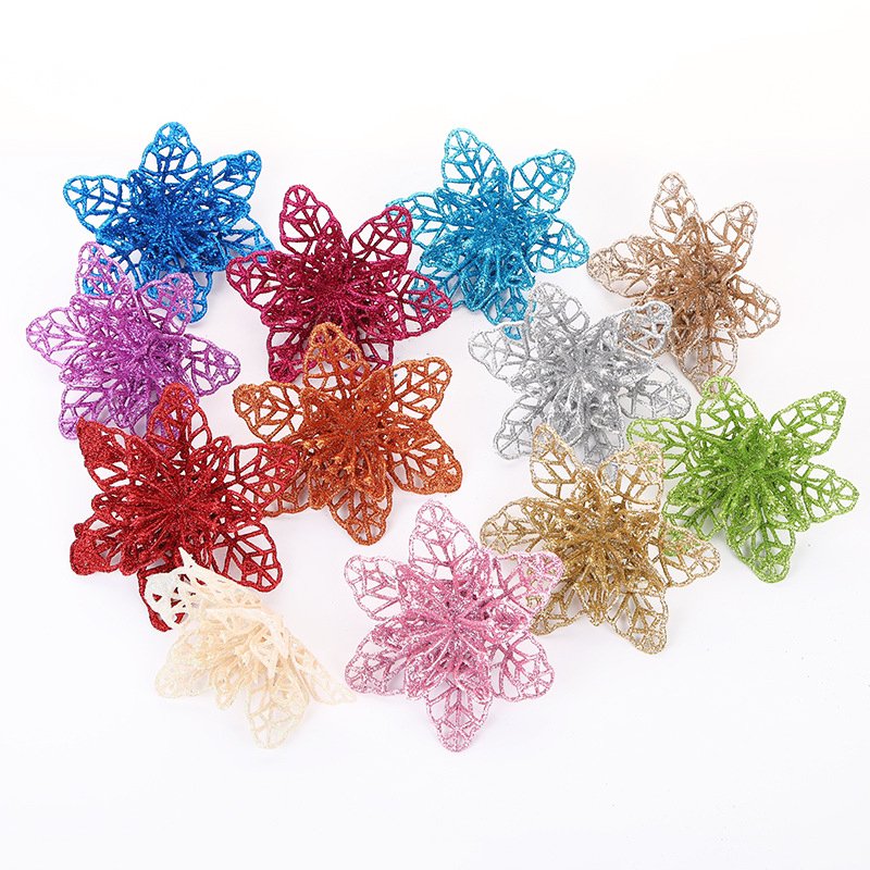 金葱粉圣诞树装饰仿真花圣诞节装饰品挂件厂家直销时尚美观圣诞树