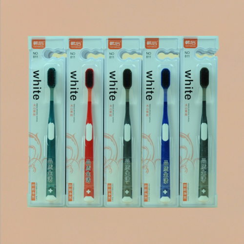 toothbrush wholesale han hou 811 volcano carbon silk soft bristle high-end adult soft bristle toothbrush