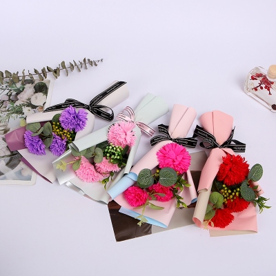 Wholesale Teacher's Day Mother's Day Gifts 3 Simulation Soap Flower Carnation Gifts Cross-Border