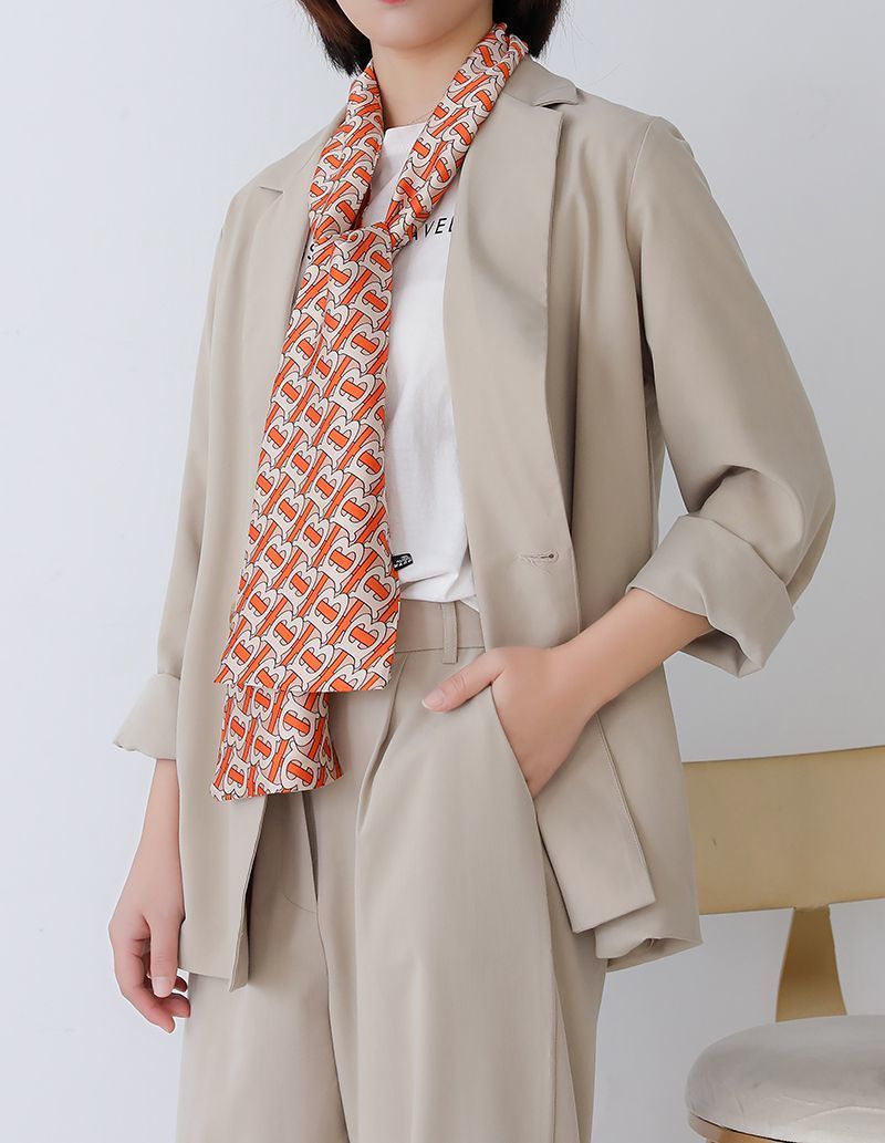 Satin double-layer neckerchief 14*145, ribbon silk scarf, scarf and bag towel, suitable for all seasons and versatile pic 7