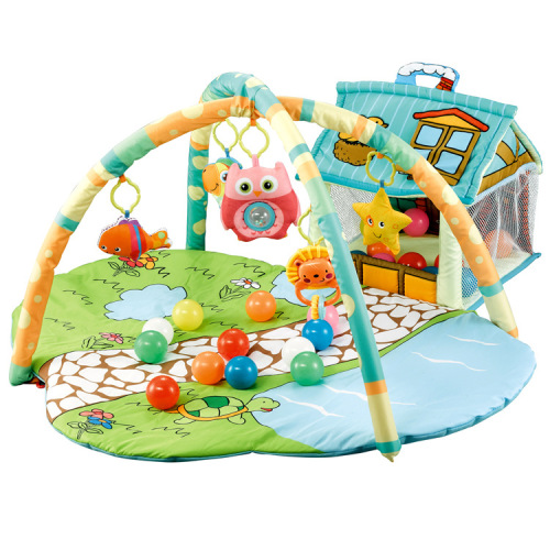 wholesale baby crawling mat baby puzzle early education game mat children‘s small house fitness mat with ocean ball
