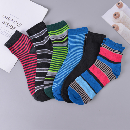 Hip Hop Ins Trendy All-Match Fashion Classic Mixed Color Stripe Cotton Socks Spring and Autumn Two Seasons Tube Socks Comfortable Breathable