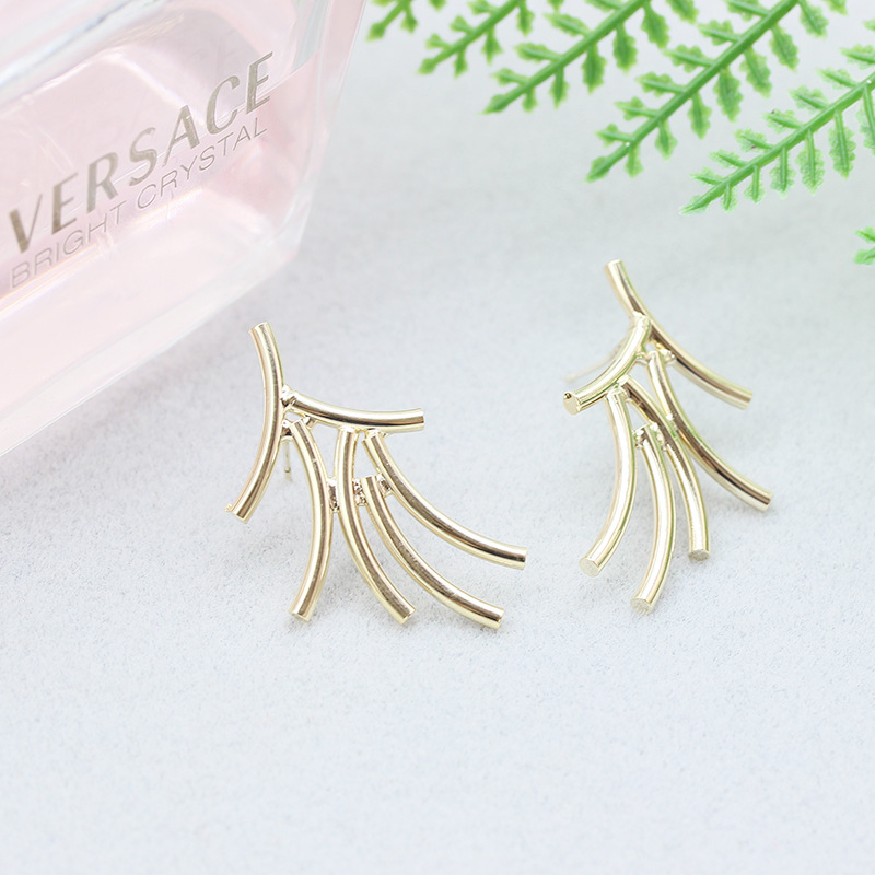 韩国东大门2021新款耳环 冷淡风韩版耳饰925银针树枝鹿角金属耳钉