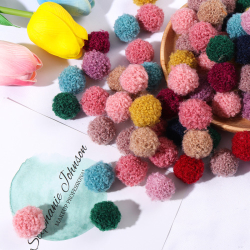 Korean Style 2cm Teddy Pompons Spring， Summer， Autumn and Winter Earrings Hat Ornament DIY Cashmere Hair Ball Clothes Accessories