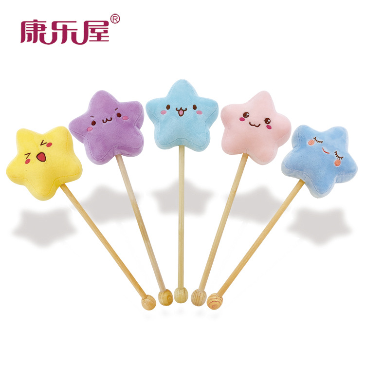 厂家批发 可爱创意星星表情新奇敲背棒按摩捶 木棒 地摊 日用百货