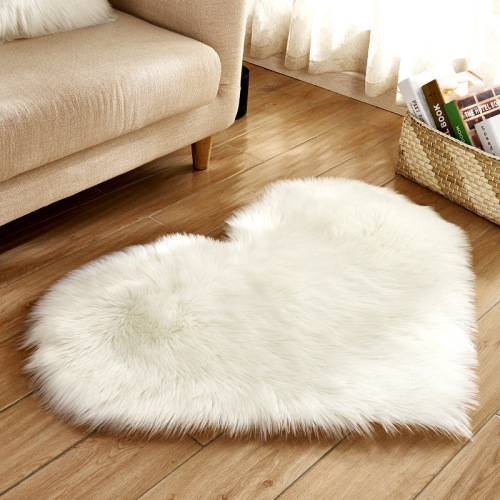 Xincheng Cross-Border Wool-like Heart-Shaped Carpet Floor Mat Long Wool Carpet Plush Home Carpet Living Room Bedroom