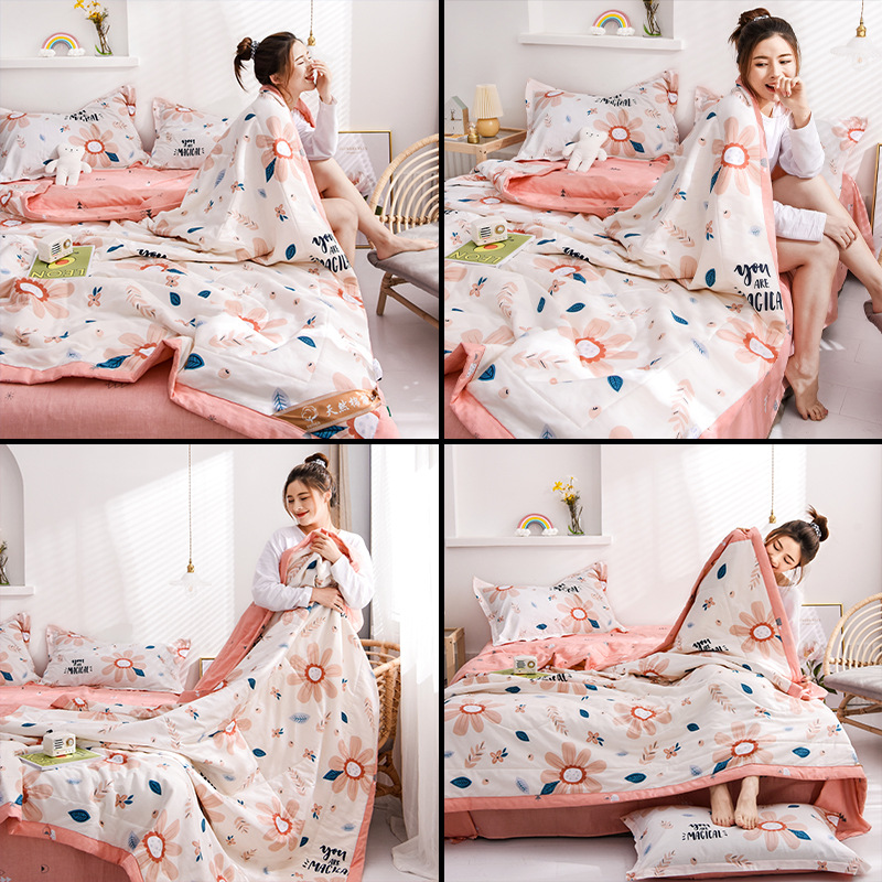 新疆棉花空调被夏凉被纯棉全棉夏季可机洗春秋薄被单人夏被四件套