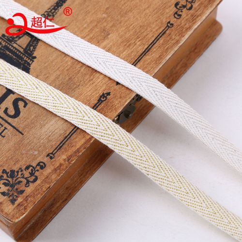 Gold and Silver Thread Herringbone Band Cotton Soft Baby Clothes Placket Edge Band Clothing Accessories Quilt Bags Home Textile Accessories