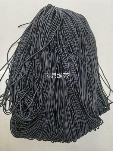 domestic soft 0.25cm round black and white elastic band， seam fur ball walking belt elastic rope