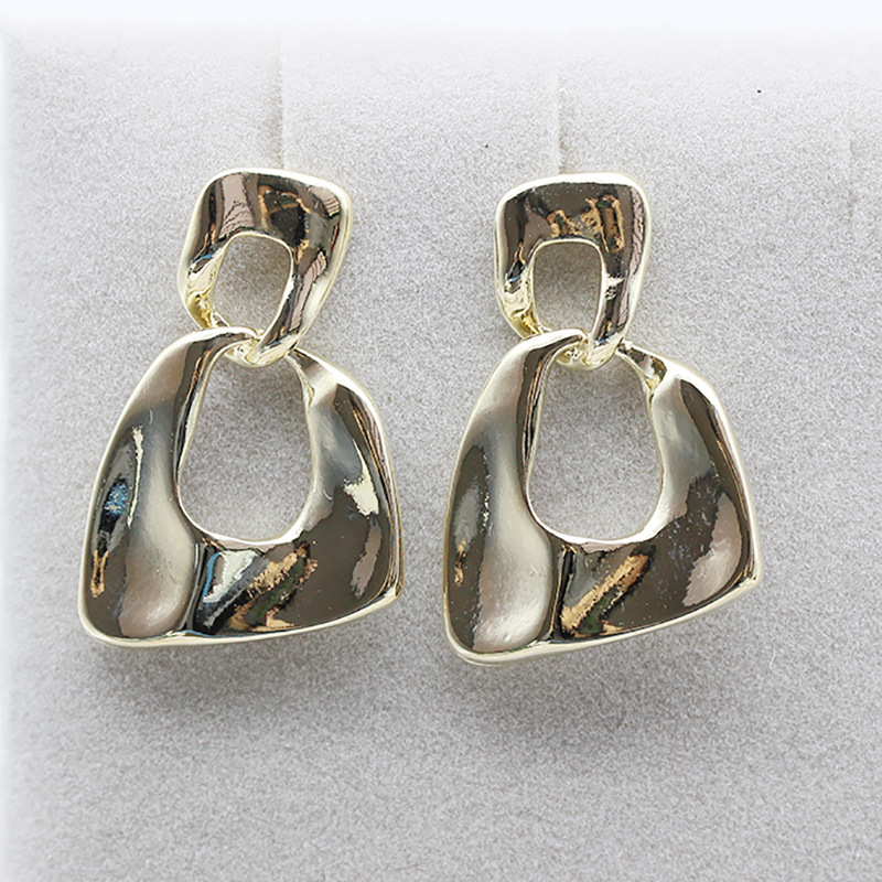 欧美跨境2021新款耳饰气质几何不规则耳坠一件代发冷淡风金属耳环