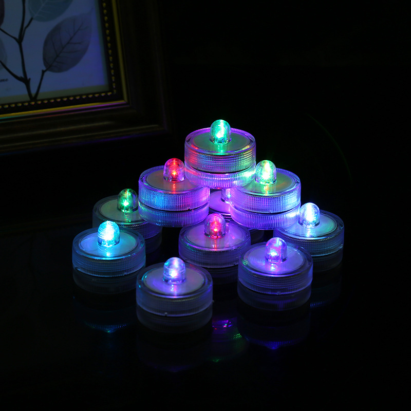 LED防水蜡烛灯鱼缸灯酒吧生日晚会婚礼DIY景观防水电子泳池灯批发