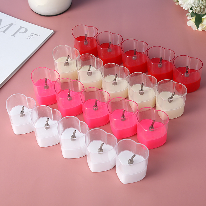 LED小爱心蜡烛生日婚庆情人节电子蜡烛表白神器道具批发 小杯蜡