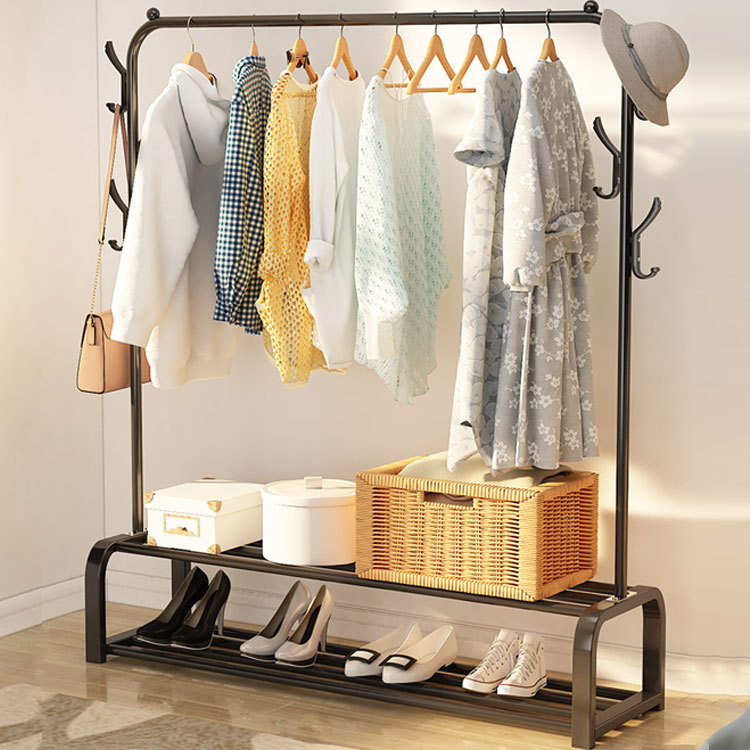 简易衣帽架晾衣架落地室内折叠挂衣架子家用卧室衣服收纳置物架柜
