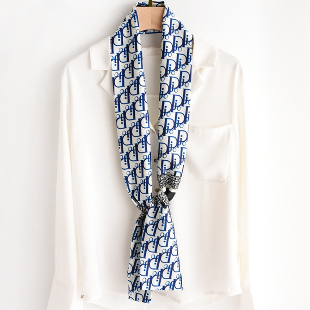 Double-layer scarf, 14*145 waist belt, hair band, silk feel, simple silk scarf, suitable for spring, summer and autumn pic 4