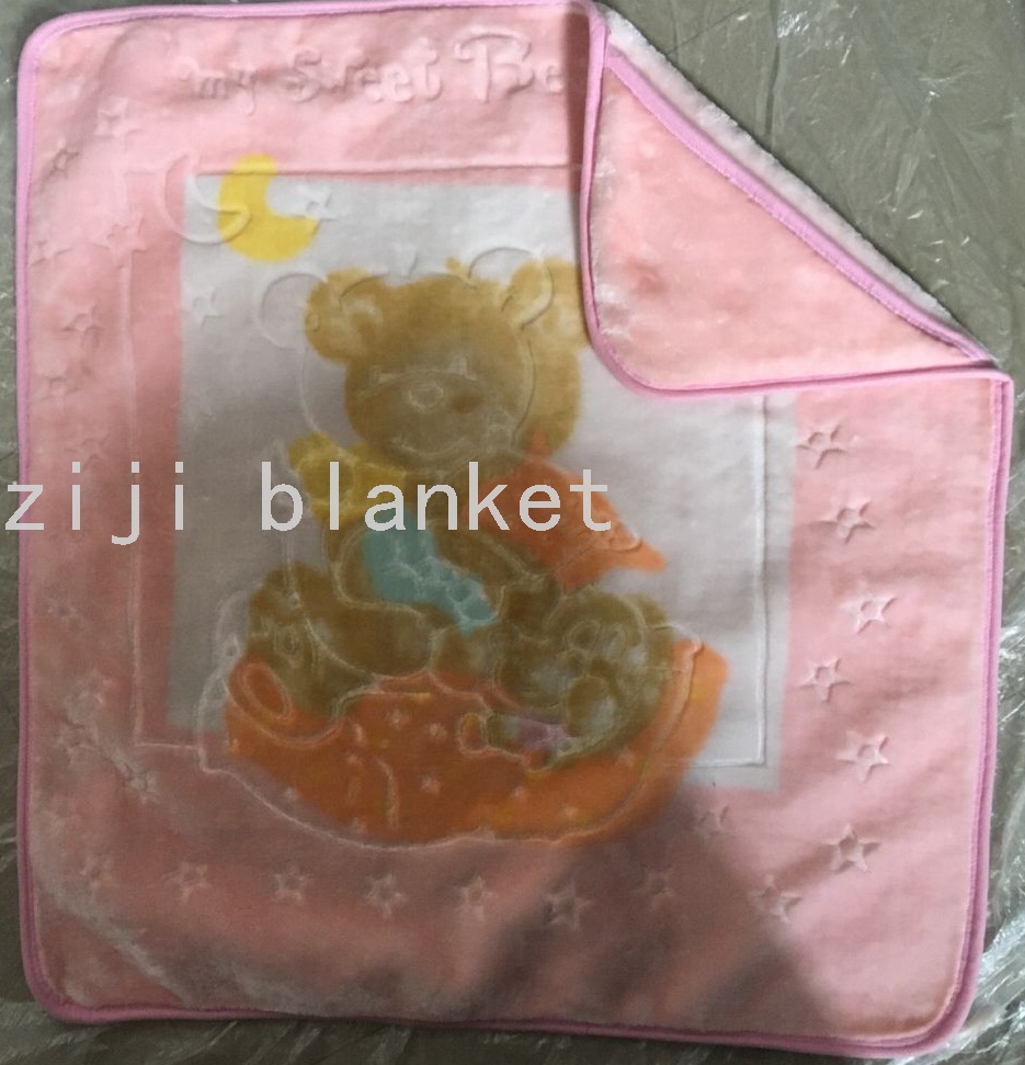 卡通单层带帽毛毯披风童毯宝宝外出服