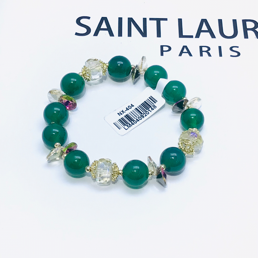 天然石绿玛瑙手链铜体镀14K真金 长期佩戴可平衡正负能量 缓解压力